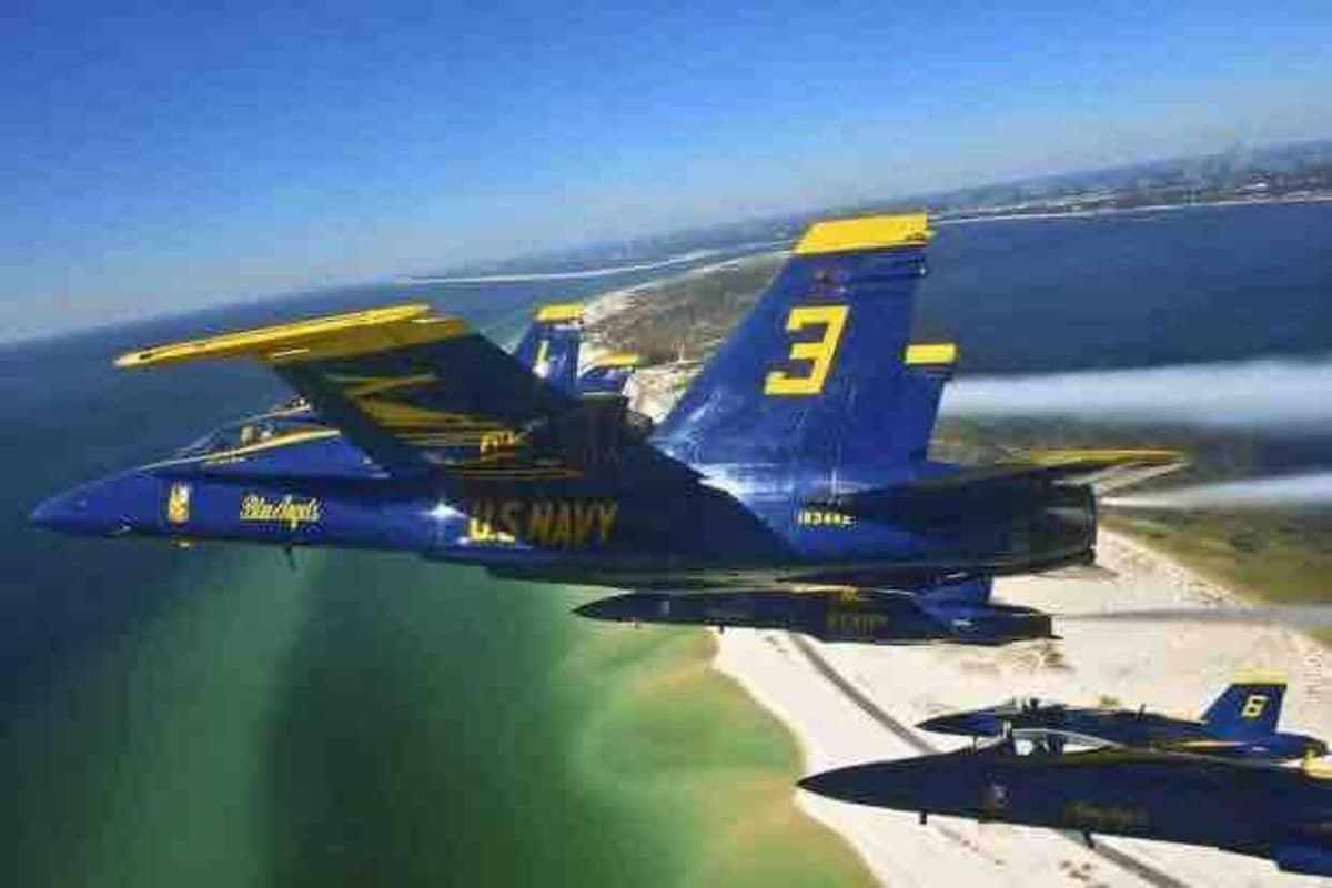 Nothing like sitting on the beachside deck with a cup of coffee watching the Blue Angels practice right over the beach. 